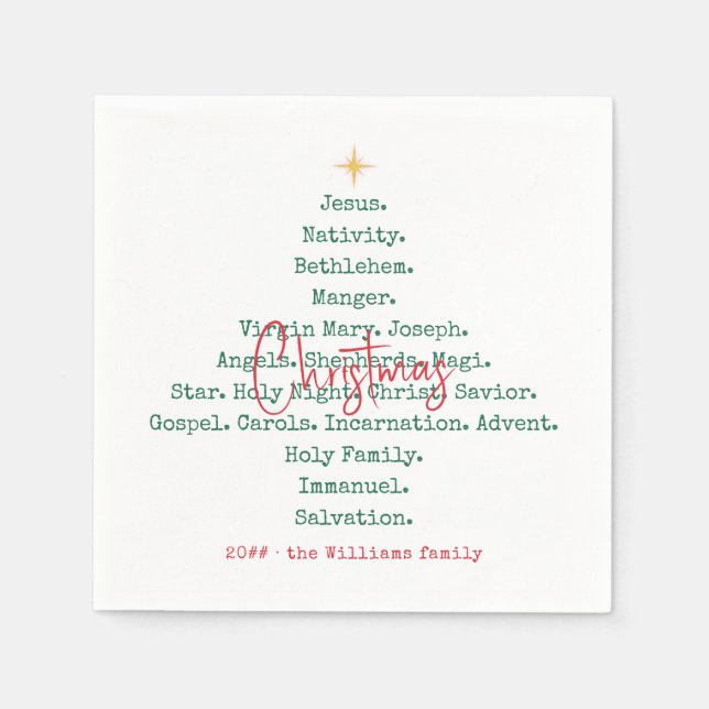 Nativity Christmas Christian Faith Jesus Religious Napkins (Front)
