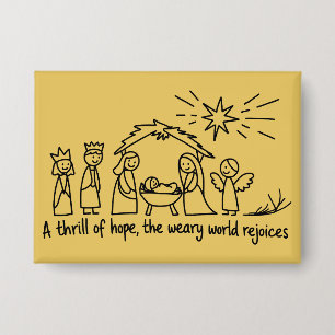 Nativity Christmas Christian Family Matching Button