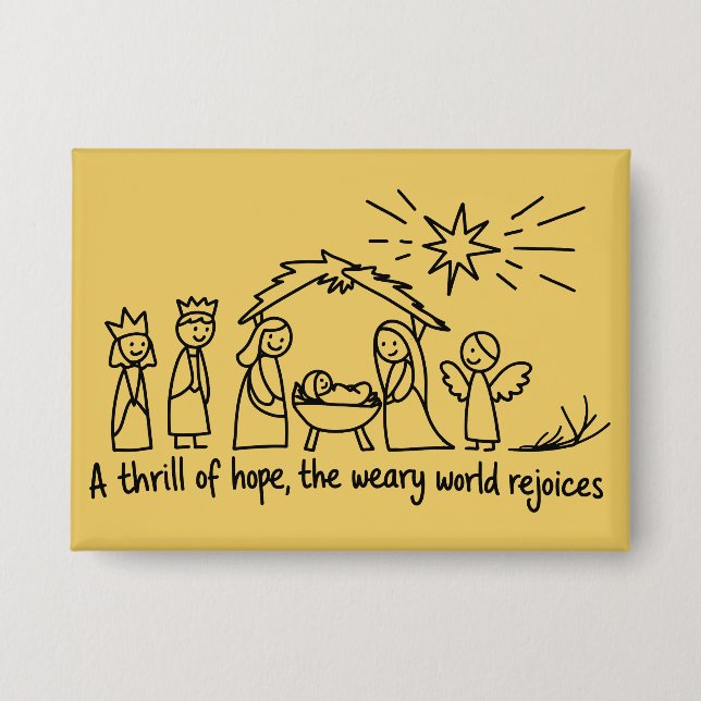 Nativity Christmas Christian Family Matching  Button (Front)