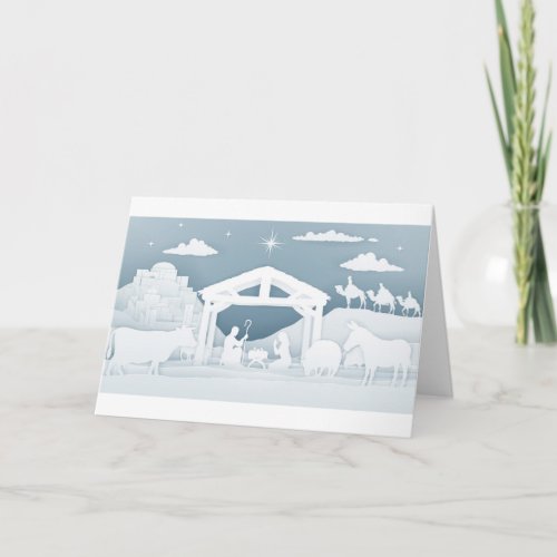 Nativity Christmas Christian Scene Holiday Card