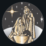 Nativity Christmas Classic Round Sticker<br><div class="desc">Nativity Christmas Products and templates.</div>