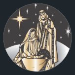 Nativity Christmas Classic Round Sticker<br><div class="desc">Nativity Christmas Products and templates.</div>