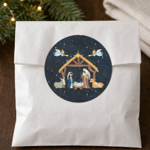 Nativity Christmas Classic Round Sticker