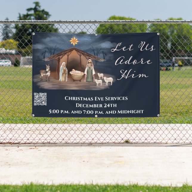 Nativity Christmas Eve Christian Church Banner (Insitu)