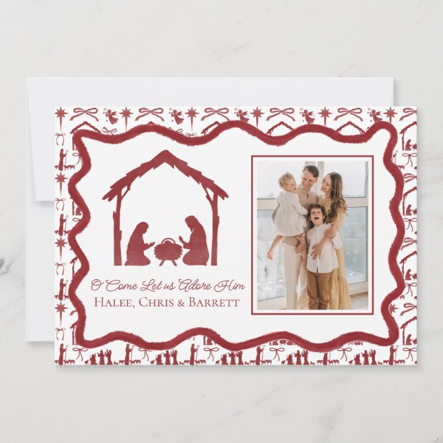 Nativity Christmas Greeting, Holiday Family Photo (Front)