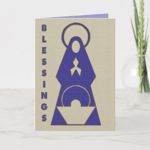 Nativity Christmas Modern design blue Holiday Card