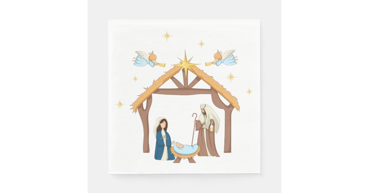 Nativity Christmas Napkins | Zazzle