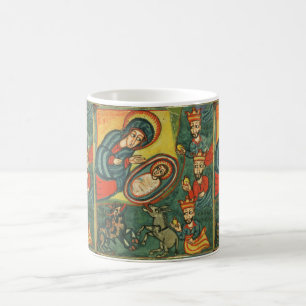 NATIVITY CHRISTMAS PARCHMENT ,ADORATION OF MAGI COFFEE MUG