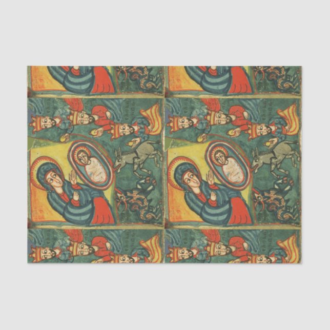 NATIVITY CHRISTMAS PARCHMENT ,ADORATION OF MAGI TISSUE PAPER (Front)