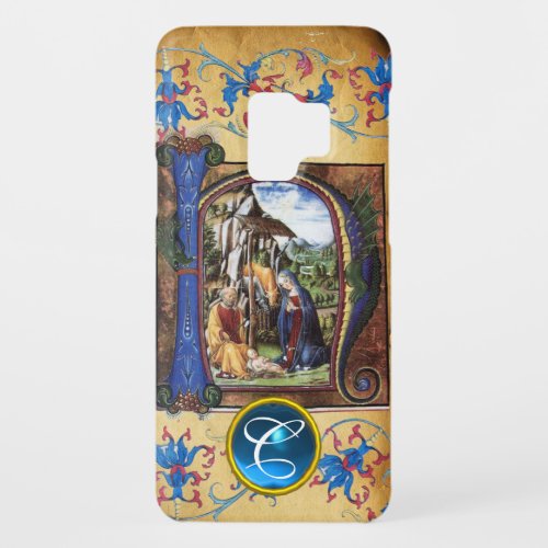 NATIVITY CHRISTMAS PARCHMENT BLUE GEM MONOGRAM Case_Mate SAMSUNG GALAXY S9 CASE