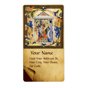NATIVITY CHRISTMAS PARCHMENT LABEL