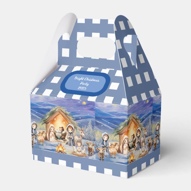 Nativity Christmas Party Favor Box (Front Side)