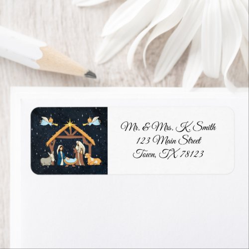 Nativity Christmas Return Address Label