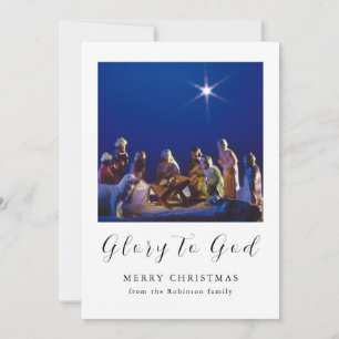Nativity Christmas Scene Glory to God Holiday Card