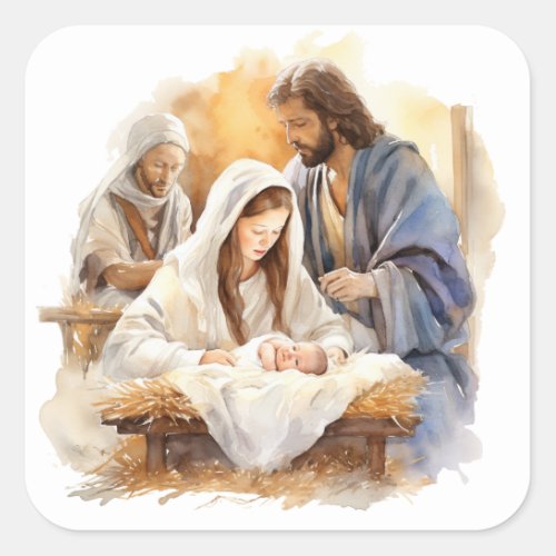 Nativity Christmas   Square Sticker