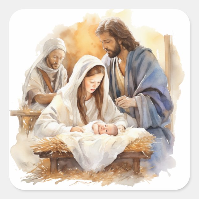 Nativity Christmas   Square Sticker (Front)