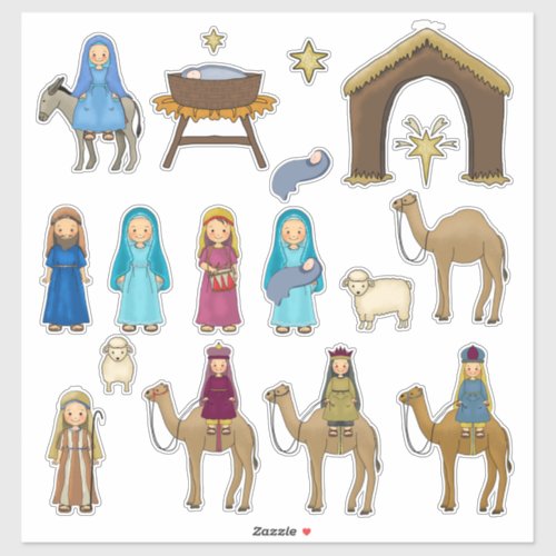 Nativity Christmas Stickers