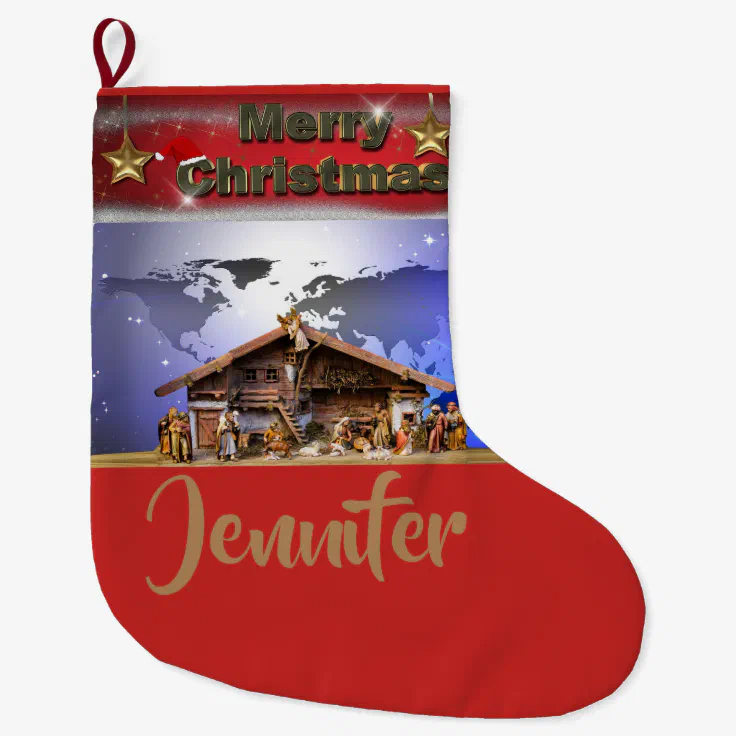 Nativity Christmas Stocking (12" x 20") | Zazzle