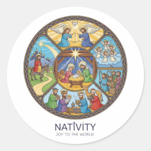 NATIVITY CLASSIC ROUND STICKER
