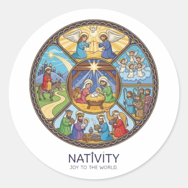 NATIVITY CLASSIC ROUND STICKER (Front)