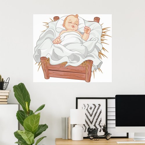 Nativity Crib Baby Poster