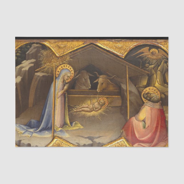 Nativity Crib Blessed Virgin Mary Infant Jesus Tissue Paper (Front)