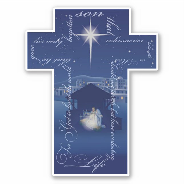Nativity cross sticker (Front)