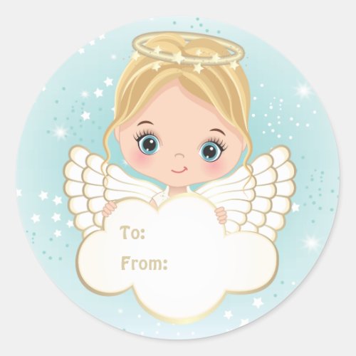 Nativity Cute Angel Holding Cloud Sticker