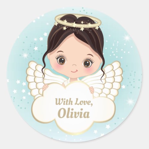 Nativity Cute Angel Holding Cloud Sticker