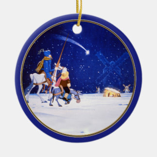 Nativity & Don Quixote fantasy - by Cervantes Ceramic Ornament
