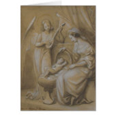 Nativity Drawing Virgin Mary Baby Jesus Angel Crib (Front)