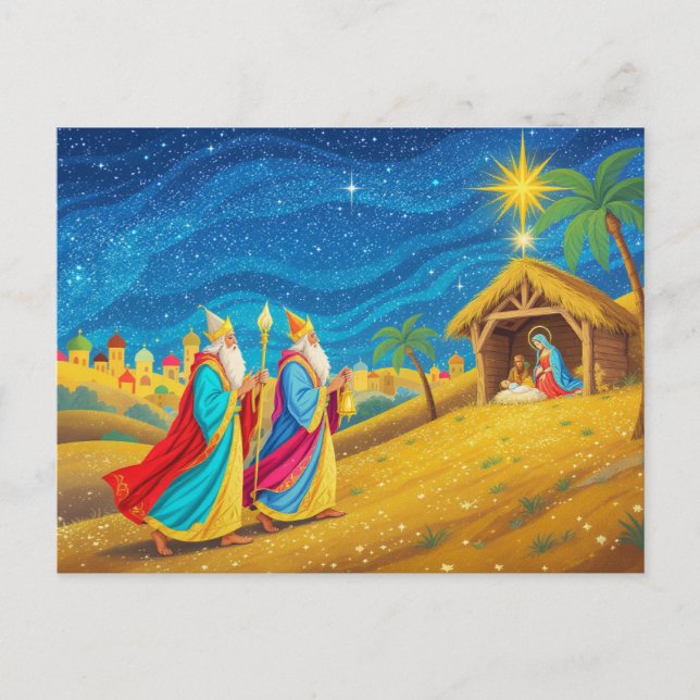 Nativity Epiphany Three Kings Christmas Holiday Postcard (Front)