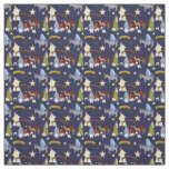 Nativity Fabric on Dark Blue