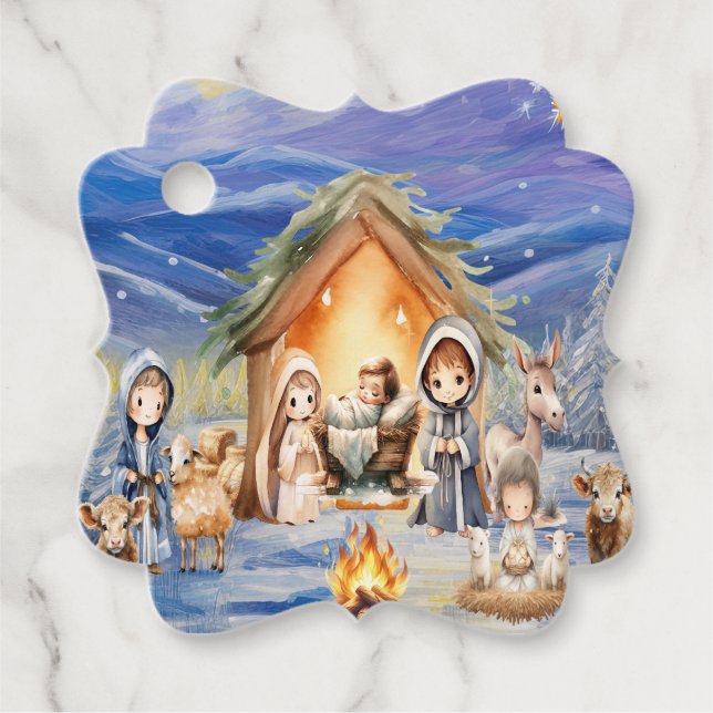 Nativity Favor Gift Tags (Front)