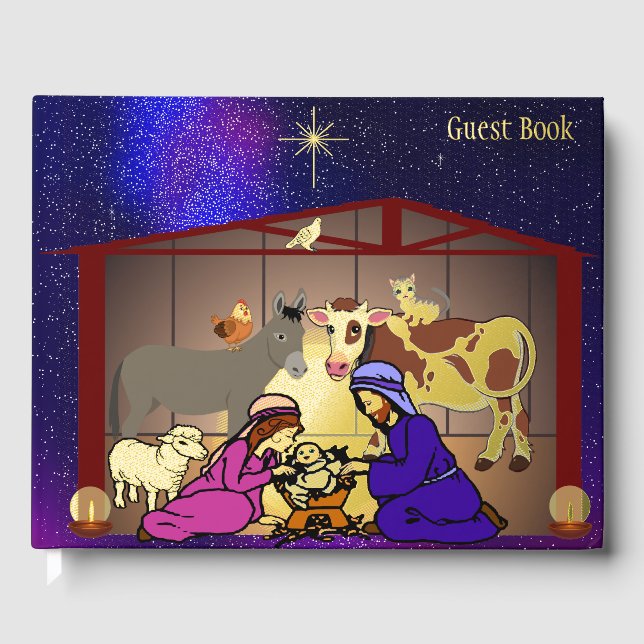 Nativity Foil Guest Book (Front)