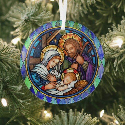Nativity    glass ornament