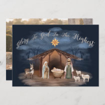 Nativity Glory To God Christmas Christian Photo Holiday Card