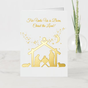 Nativity Gold Foil Foil Holiday Card