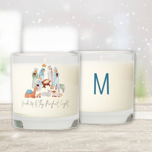 Nativity Guide Us Perfect Light Initial Christmas  Scented Candle