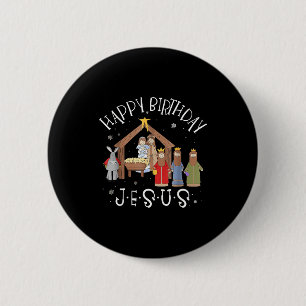 Nativity Happy Birthday Jesus Christmas Nativity C Button