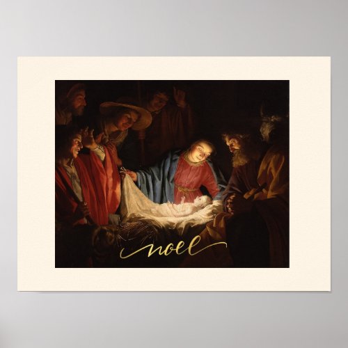 Nativity His Name Is Jesus Noel Ready To Frame Poster