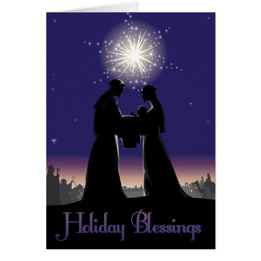 Nativity Holiday Blessings Cards (Front)