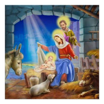 Nativity Holiday Poster by patrickhoenderkamp at Zazzle