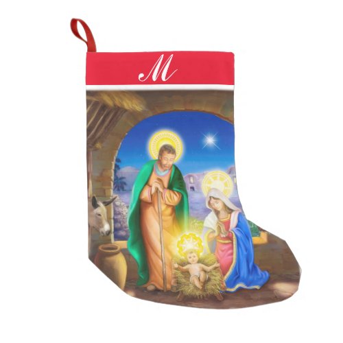 Nativity holiday stocking