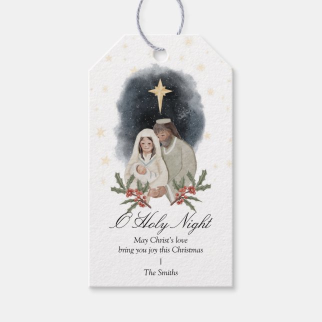 Nativity Holy Family Christmas Gift Tag (Front)