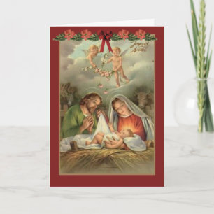 Nativity Holy Family Mary Joseph Baby Holiday Card