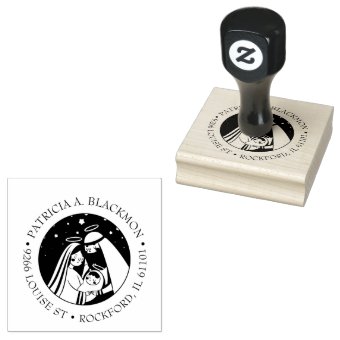 Nativity Holy Family Religious Christmas Christian Rubber Stamp | Zazzle