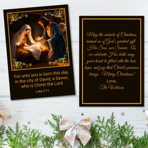 Nativity Holy Family Religious  Holiday Card