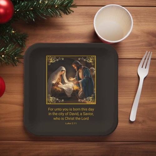 Nativity Holy Family Religious  Paper Plates