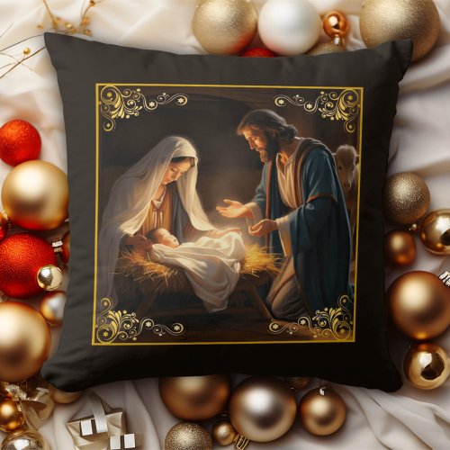 Nativity Holy Family Religious  Throw Pillow